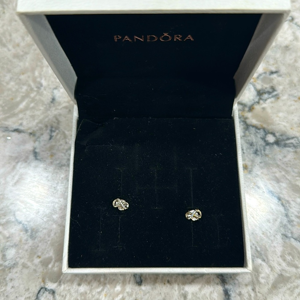 Pandora Silver Infinity Sign Earrings
